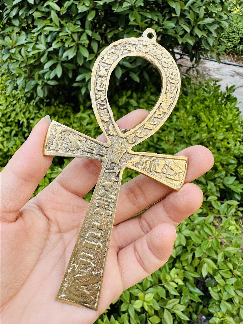 Egyptian copper life key ornament brass Anka life key life talisman hand hammered