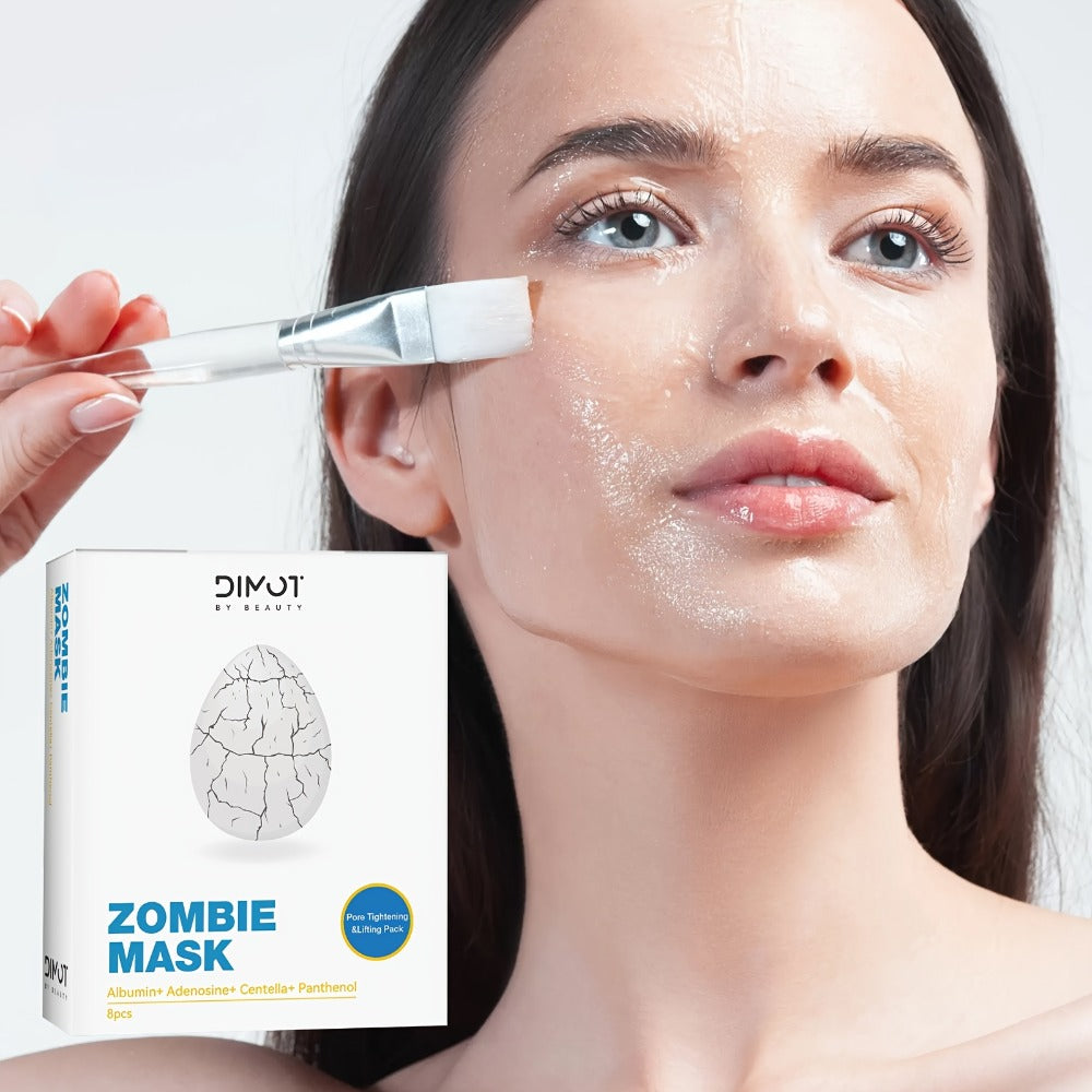 Zombie Face Mask 8pcs Plant Squalane Skin Texture Improving Facial Mask Set for Women for Bath Time, Home Spa and Personal Ca