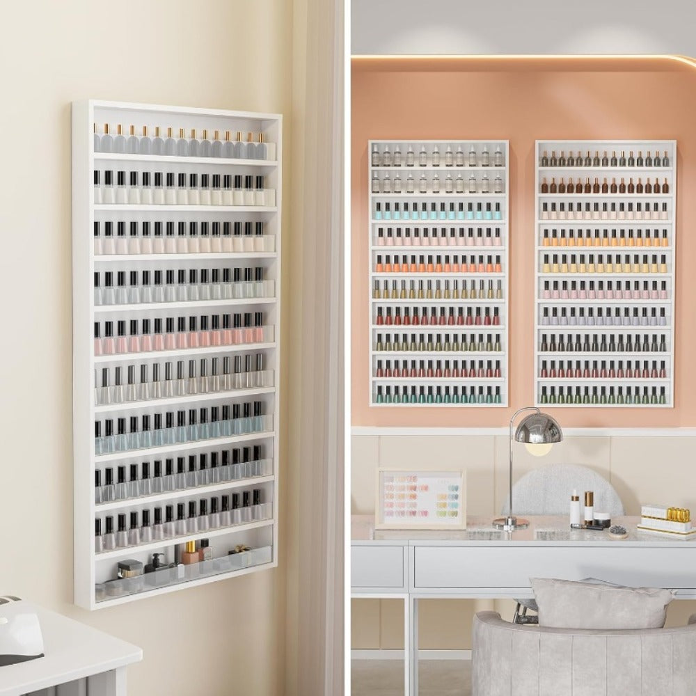 Wall Mount Nail Polish Rack Organizer 6 or 10 Tier with Acrylic Baffle Salon Display Shelf for Gel Polish — image 14