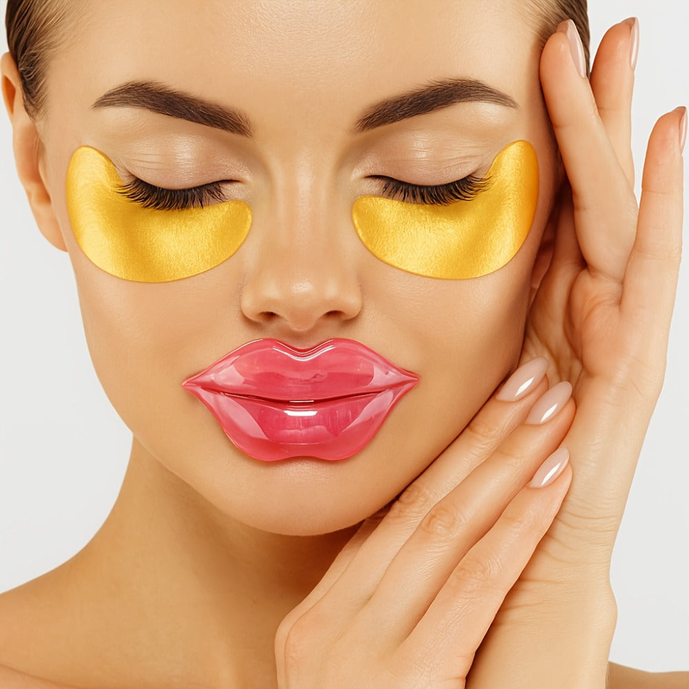 Hyaluronic Acid Eye & Lip Mask Patches, Overnight Sleeping Mask Set for Deep Moisture, Anti-Dry, Plumping & Smoothing — image