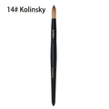 Kolinsky Nail Brush Round Head for Acrylic Extensions – Professional Black Wooden Handle Nail Art Brush with Genuine Kolinsky