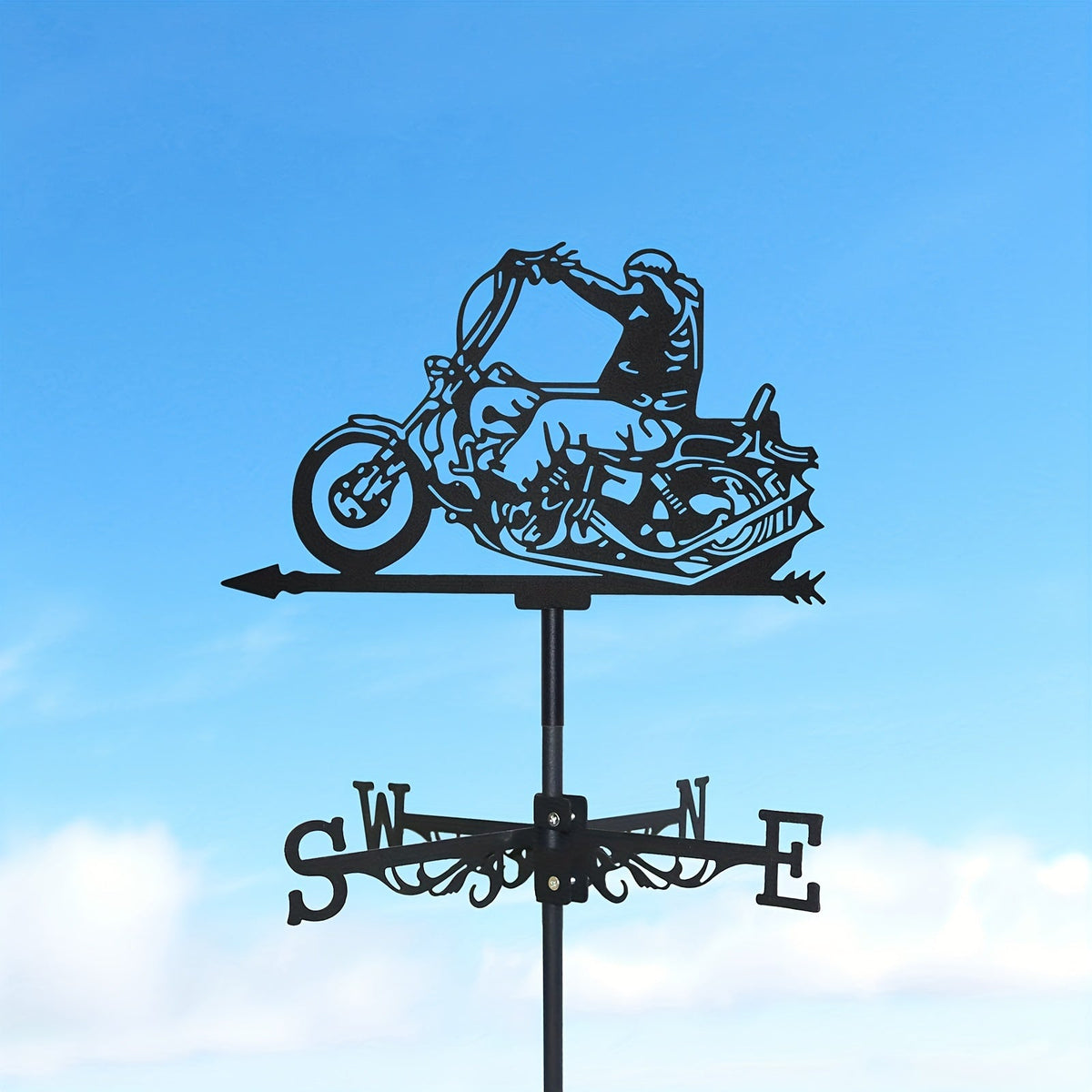 Weathervane | Metal Motorcycle Garden Yard Roof Wind Direction Decor — image 2