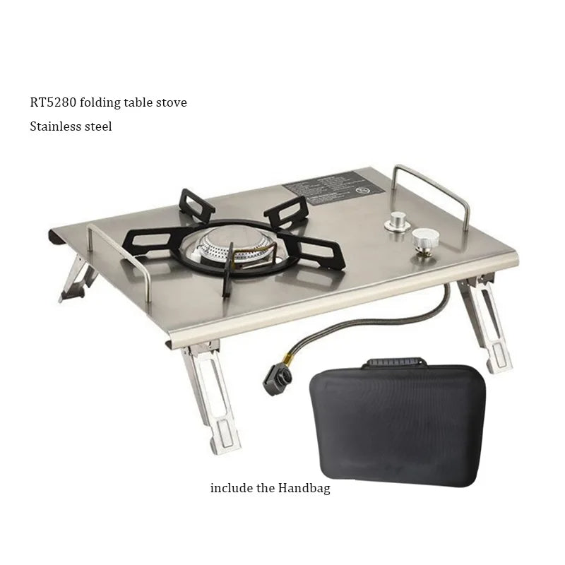 Camping Gas Stove Foldable IGT Gas Stove 4000W Stainless Steel Camping Table Stove Portable Outdoor Picnic Desktop Furnace - V.I.P Digital Presence
