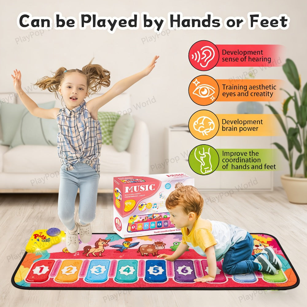 Kids Piano Mat Farm Animal, Musical Play Mat for Babies & Toddlers, Sensory Dance Keyboard Touch Blanket — image 12