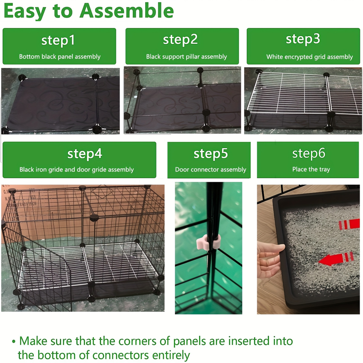Small Animal Playpen & Pet Cage with Removable Tray, Indoor Outdoor Enclosure for Rabbits, Chickens — image 7