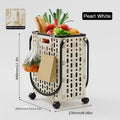 Foldable Shopping Cart with Wheels and Handle Large Capacity Portable Trolley for Grocery Camping Travel Laundry Beach Outdoo