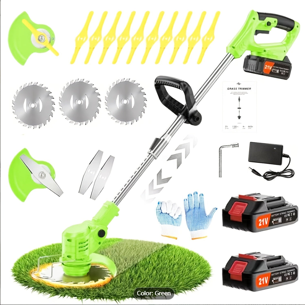 Cordless Electric Weed Wacker, Handheld Lawn Trimmer Garden Yard for Garden, Patio and Yard Use — image 6