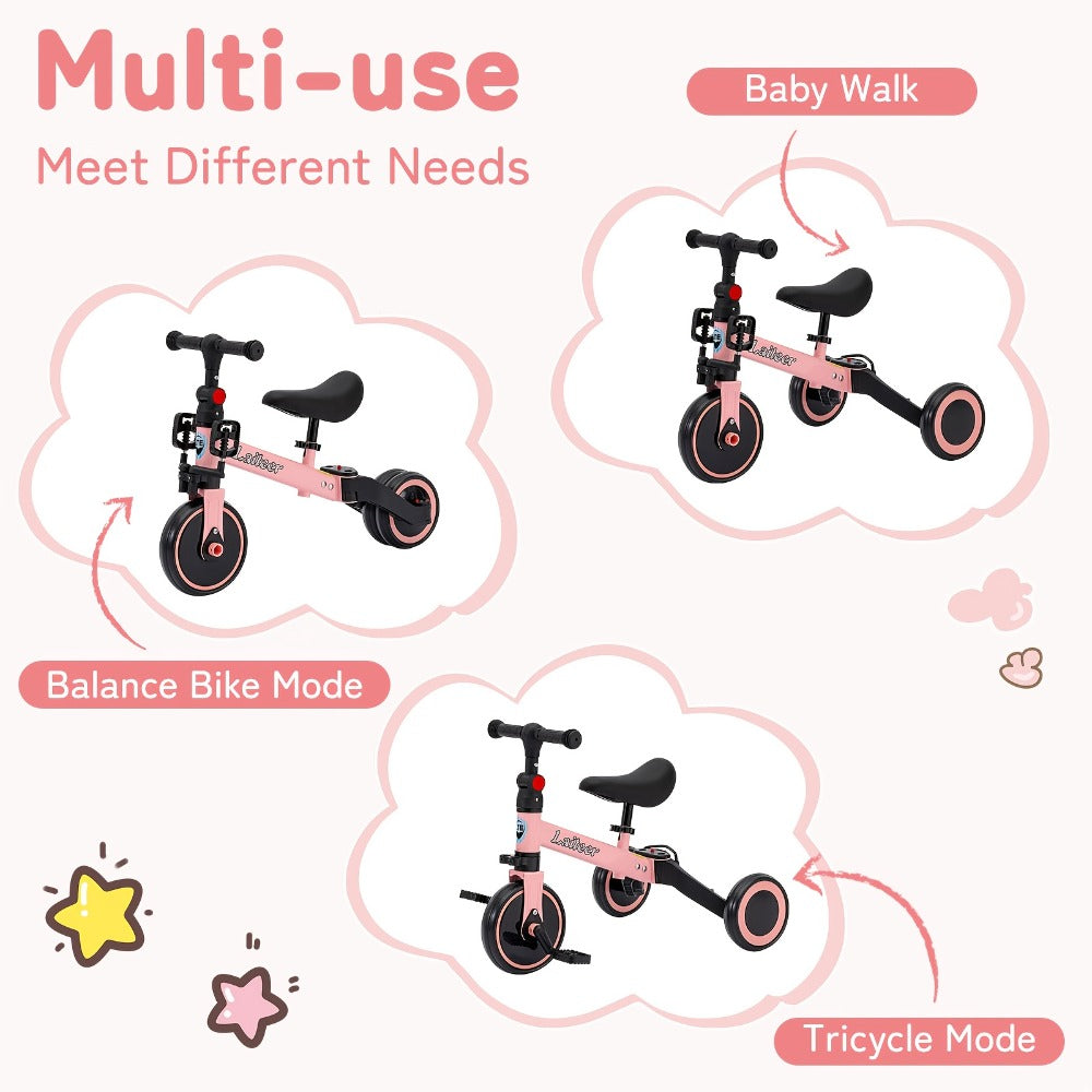 3-in-1 Toddler Balance Bike Convertible Tricycle for Kids Ages 2-5 with the Listed Color, Size or Set Options for Everyday Us