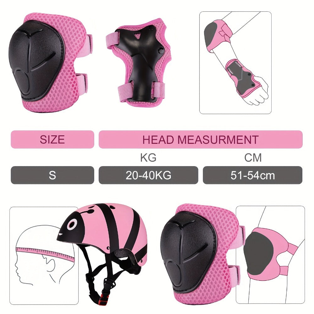 Kids Bike Helmet & Gear Set 7-Piece for Ages 2-8 Boys Girls Adjustable with the Listed Color, Size or Set Options for Everyda