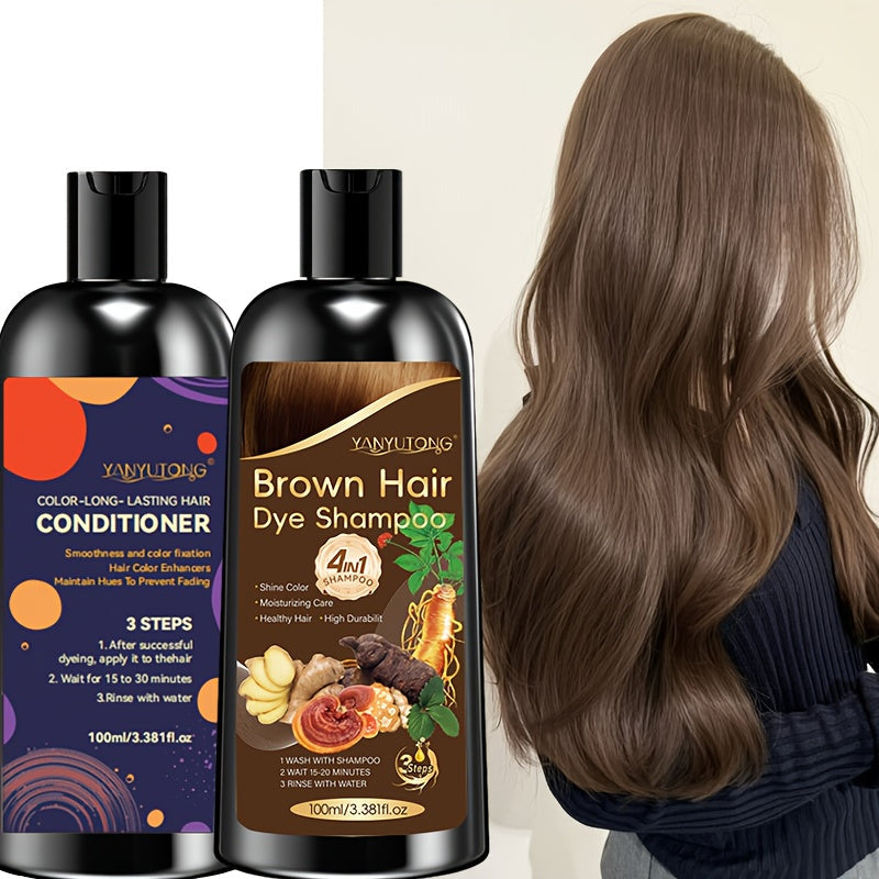 Hair Color Shampoo, YANYUTONG 4-in-1 Color Shampoo and Conditioner Pair in Three Color Options — image 11