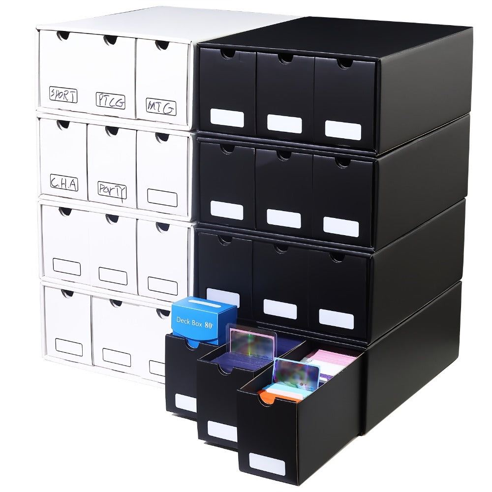 Trading Card Storage Box for Sports Cards and Baseball in a Large Cardboard 12 Drawer Design of 50 Dividers — image 2