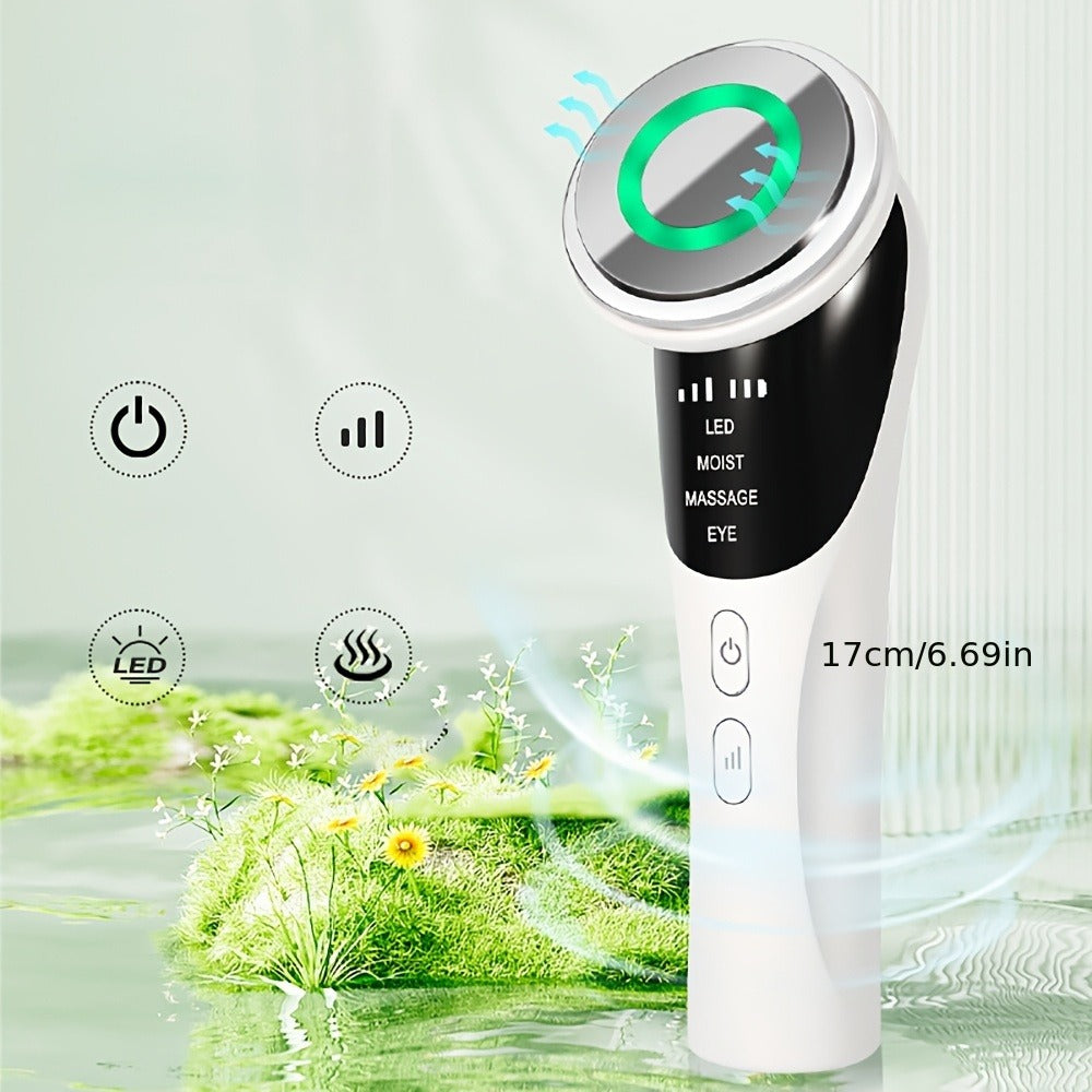 Cold Photon LED Beauty Massager 4-in-1 for Face Neck Eye, USB Rechargeable Skin Care Device Puffiness Reducer Gift for Women 