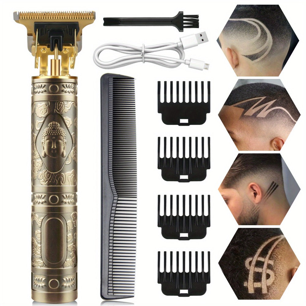 T-Blade Hair Trimmer with Four Guide Combs, USB Cable and Seven Dragon or Buddha Patterned Finish Options — image 10