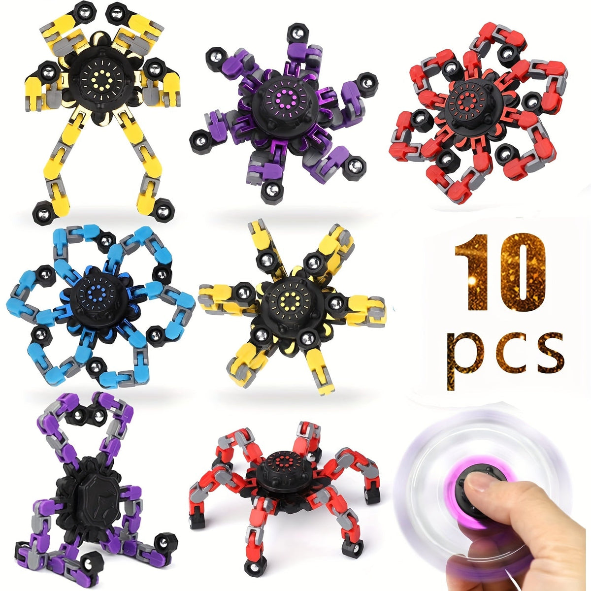 Robot Fidget Spinner Set with 10- or 15-Piece Standard and Luminous Checkout Configurations — image 1
