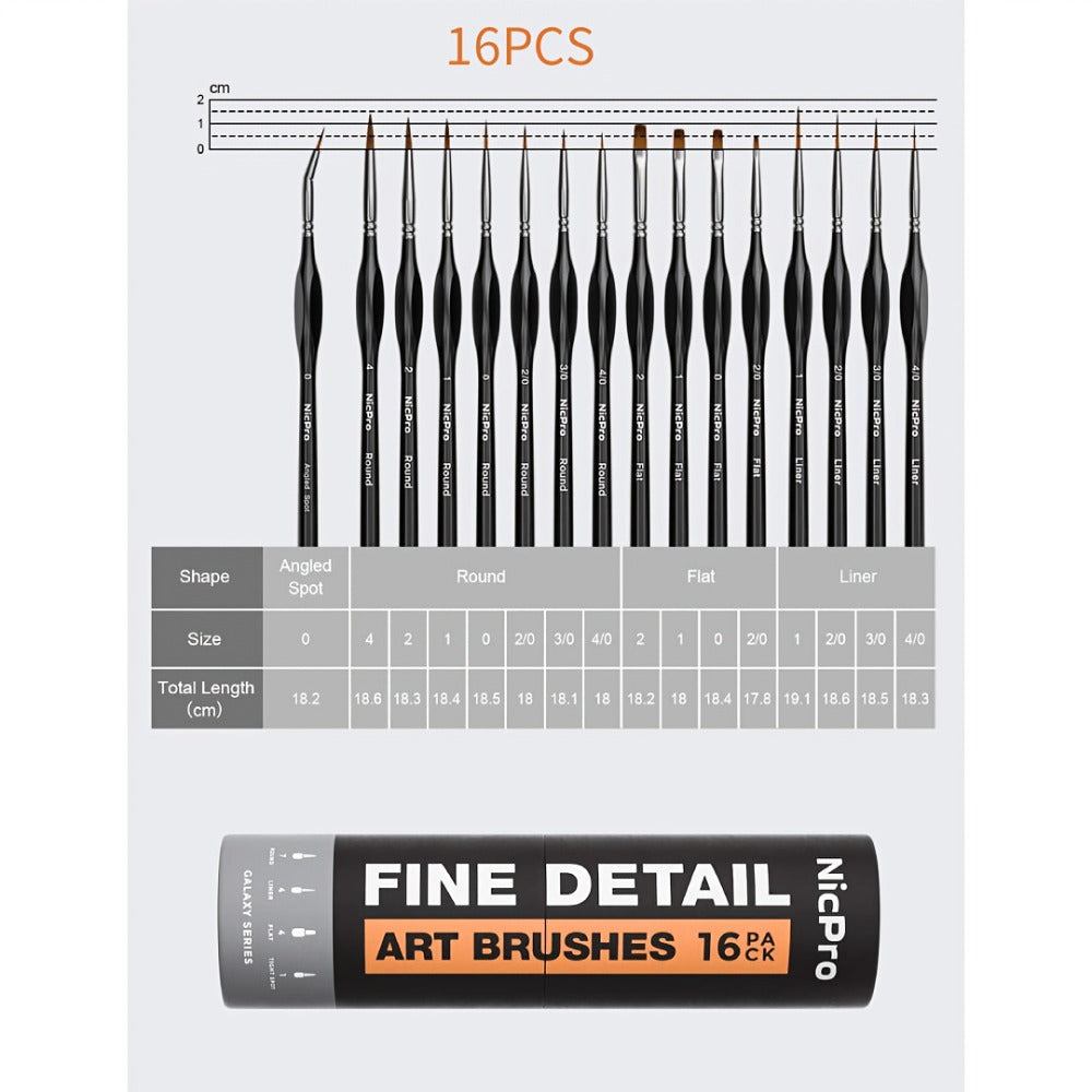 Miniature Paint Brush Set 16 & 24 Pcs, Professional Fine Detail Painting Kit with Brush Holder & Carry Bag — image 2