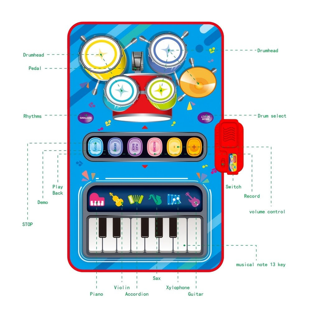 Kids Electronic Drum Music Mat, Multifunctional Musical Toy for Skill Development & Family Bonding — image 6