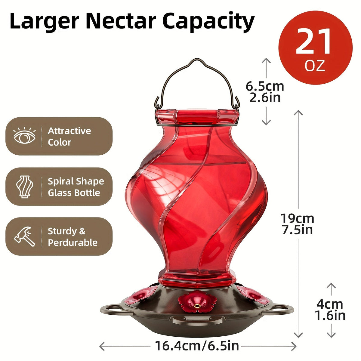 Hummingbird Feeder for Garden, Yard and Pest Management, with the Listed Configuration, for Everyday Use and Organized Storag