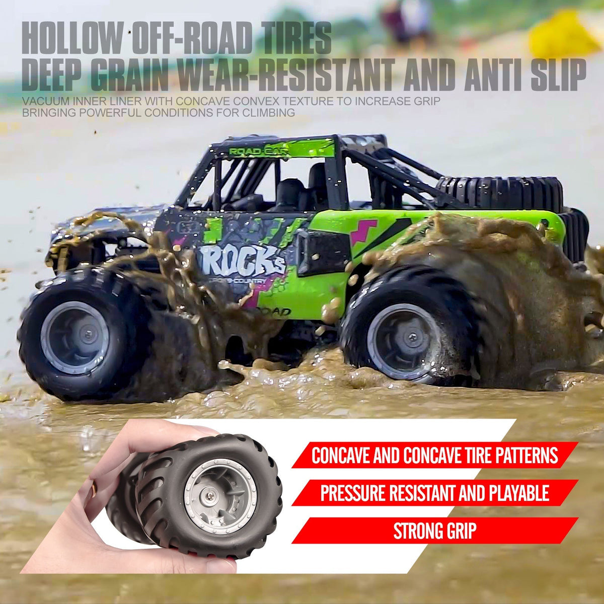 RC Monster Truck or Pickup 1:16 Scale in Five Body and Color Styles with 4WD Layout and Two Rechargeable Batteries — image 9