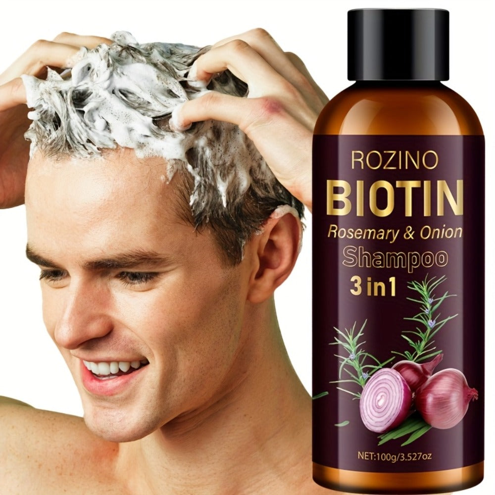 Onion Rosemary Biotin 3-in-1 Shampoo Bar for Hair Growth & Damaged Hair - Scalp Cleansing for Bath Time, Home Spa and Persona