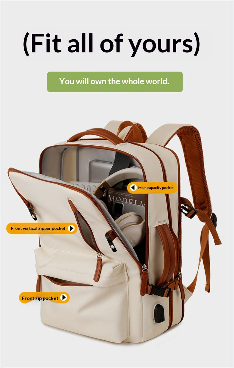 Business Travel Laptop Bag With Dual-Shoulder USB Charging Port