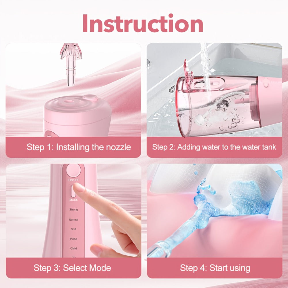 Water Flosser SEJOY AOW11 Cordless Oral Irrigator with 350ml Tank, Five Modes, Six Tips, USB-C Charging and IPX7 Rating — ima