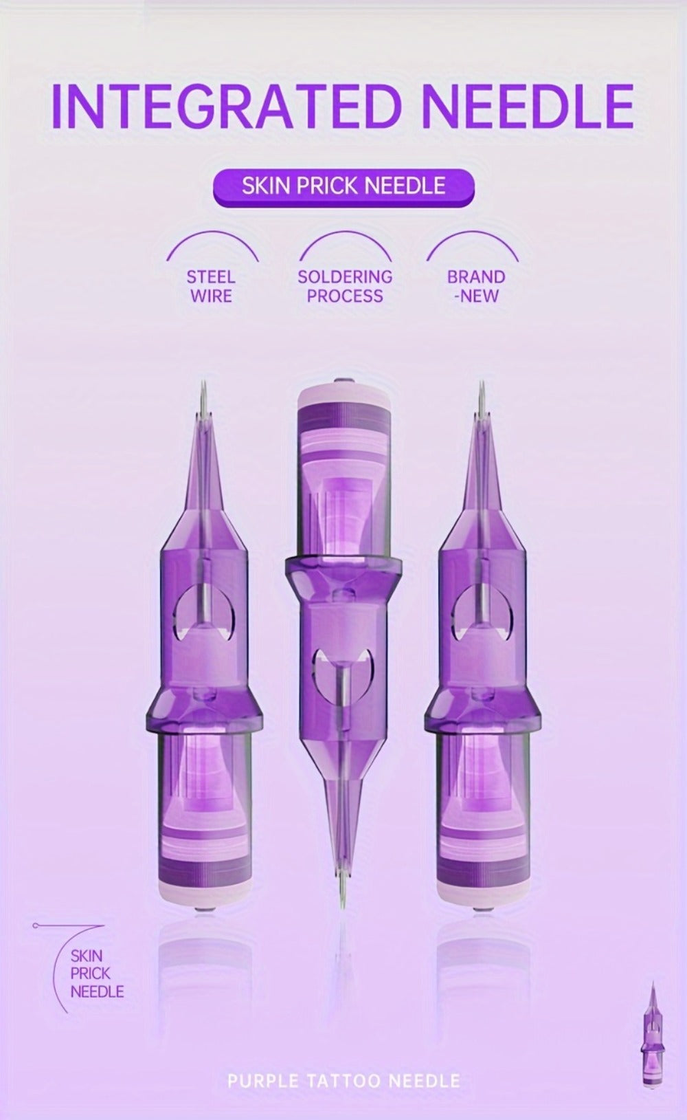 Tattoo Cartridge Needles 30 50pcs Purple RL RS RM M1 Mixed Sizes - Tuffking Disposable for Temporary Body Art, Festivals and 