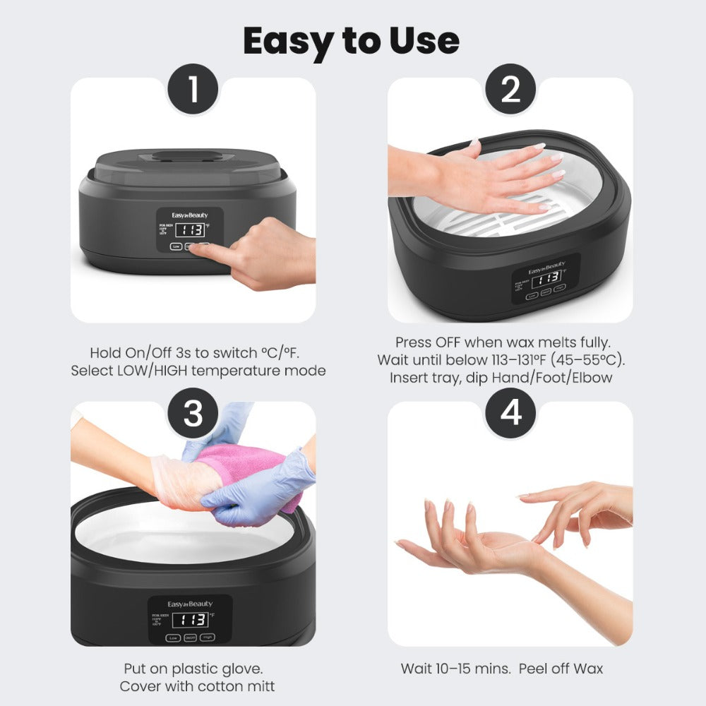 Paraffin Wax Warmer Kit 3000ml Touchscreen for Hands & Feet – Includes 6 Packs Refill Wax, Hot Wax Spa Bath for Arthritis Pai