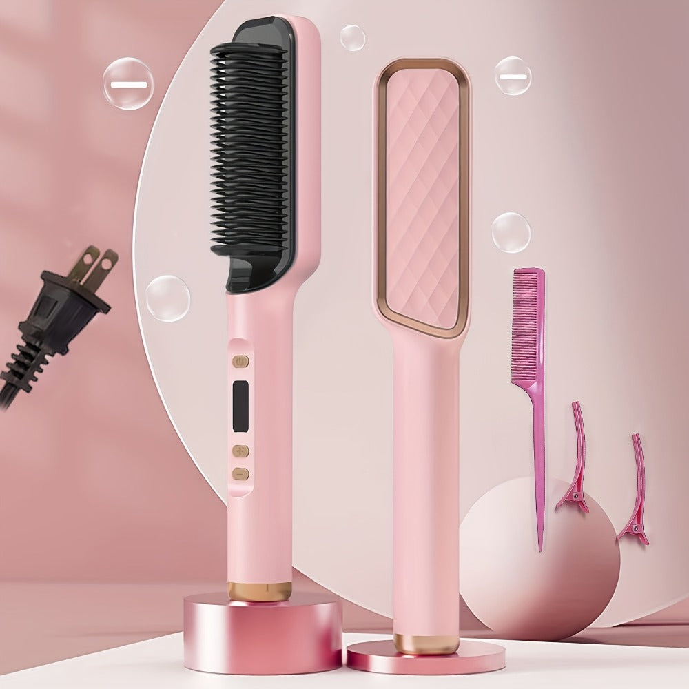 Four-Color Electric Hair Straightener Brush with Digital Display, Temperature Buttons and 10.6-Inch Body — image 10