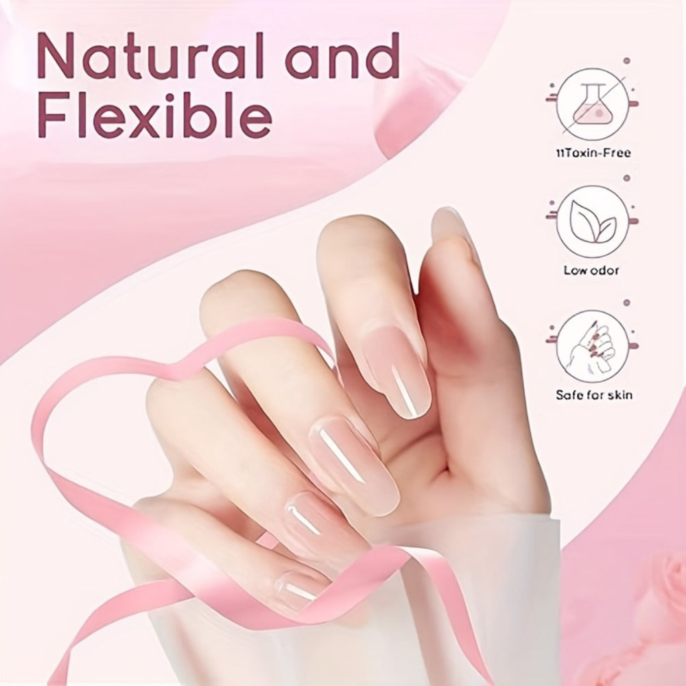 Twelve-Color Poly Extension Gel Tube Set with Nude, Pink, White and Clear Shades for UV or LED Nail Art and Extensions — imag