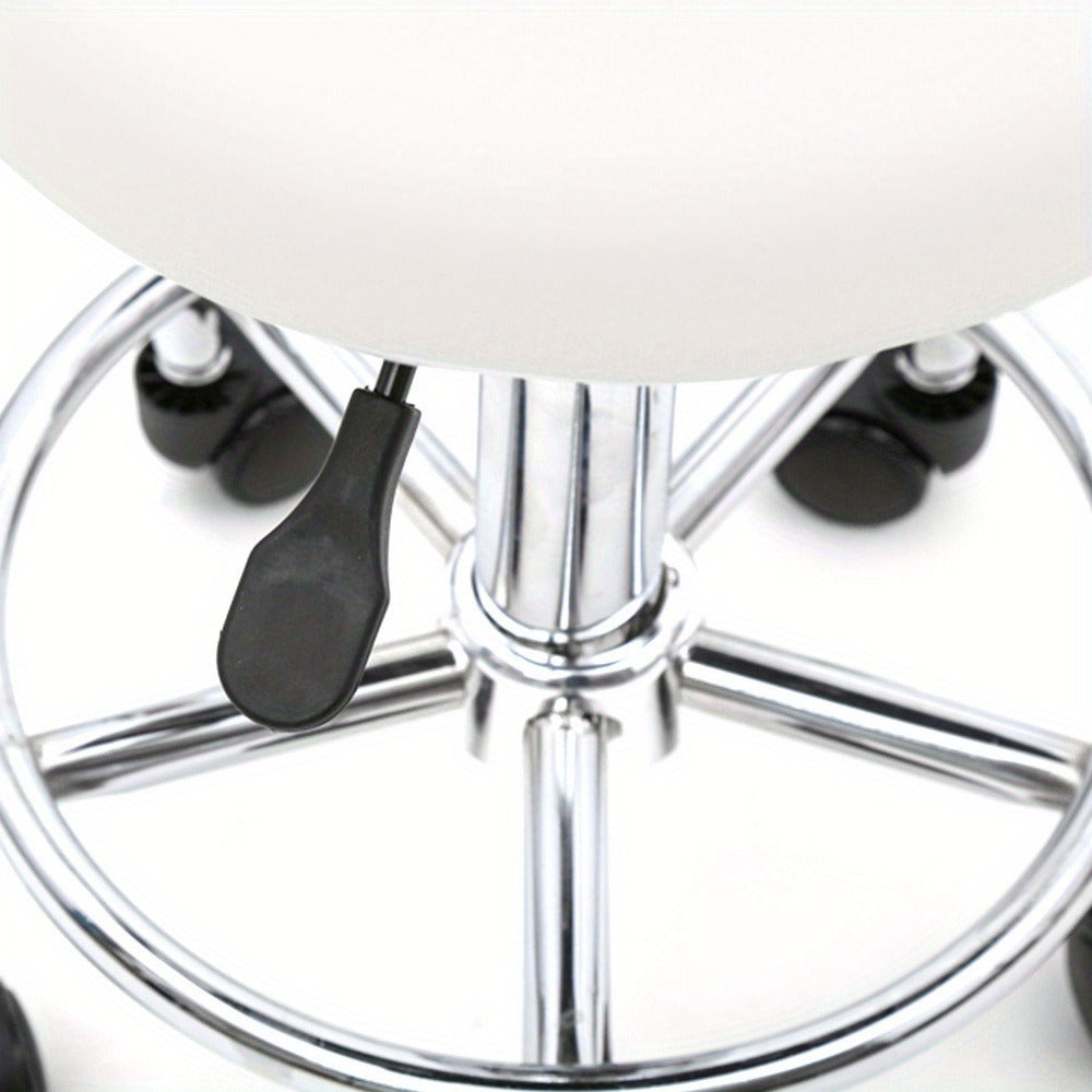 Saddle & Round Salon Stool with Backrest 360-Degree Swivel, Adjustable Height Professional Chair for Salon — image 9