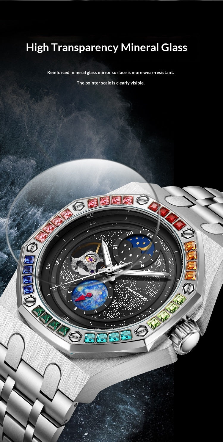 Waterproof Luminous Mechanical Watch For Men Starry Sky Series
