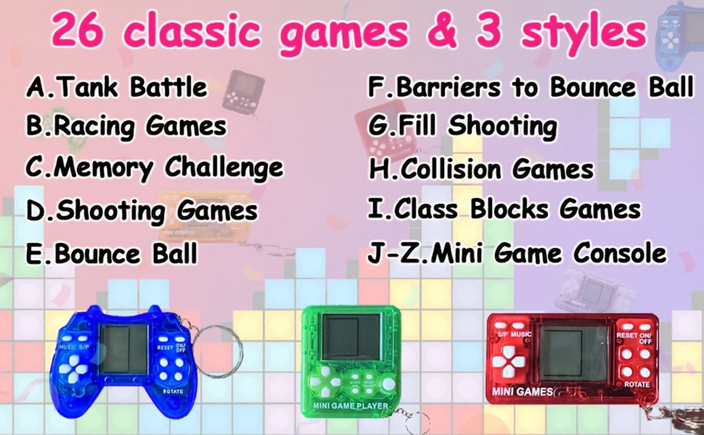 18-Piece Mini Game Keychain Set with Controller and Handheld Shapes in Six Pictured Case Colors — image 7