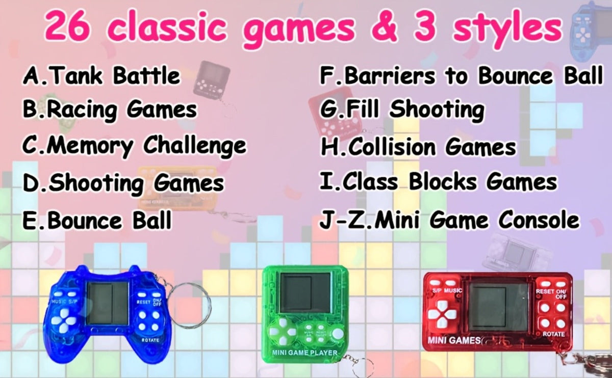 18-Piece Mini Game Keychain Set with Controller and Handheld Shapes in Six Pictured Case Colors — image 7