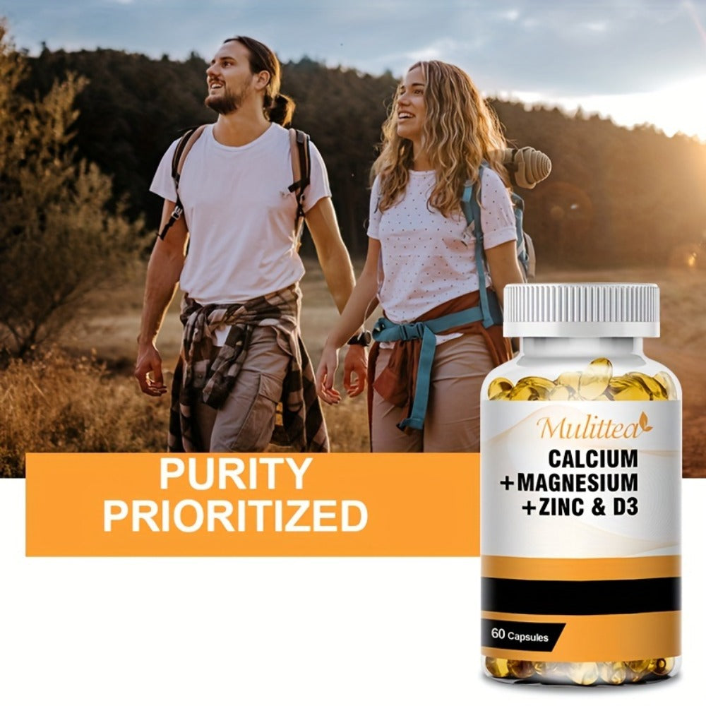 Calcium Magnesium Zinc & Vitamin D3 Capsules, 4-in-1 Synergistic Bone Strength & Immune Support — image 4