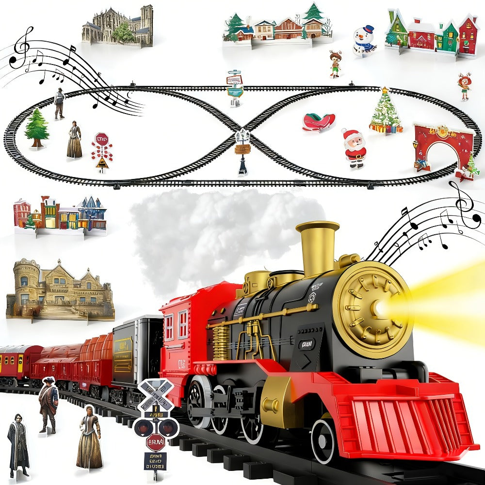 Christmas Train Set for Kids, 43PCS Electric Train Toy with Smoke, Lights & Sound, 6 Cars & 28 Tracks — image 2