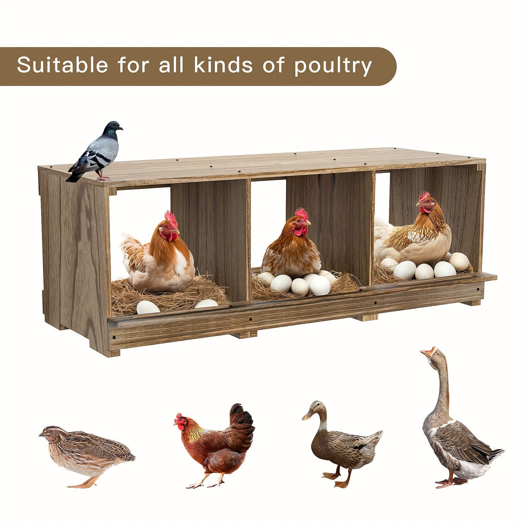Chicken Nesting Box Wall Mount 4 Compartment Easy Egg Collection — image 2