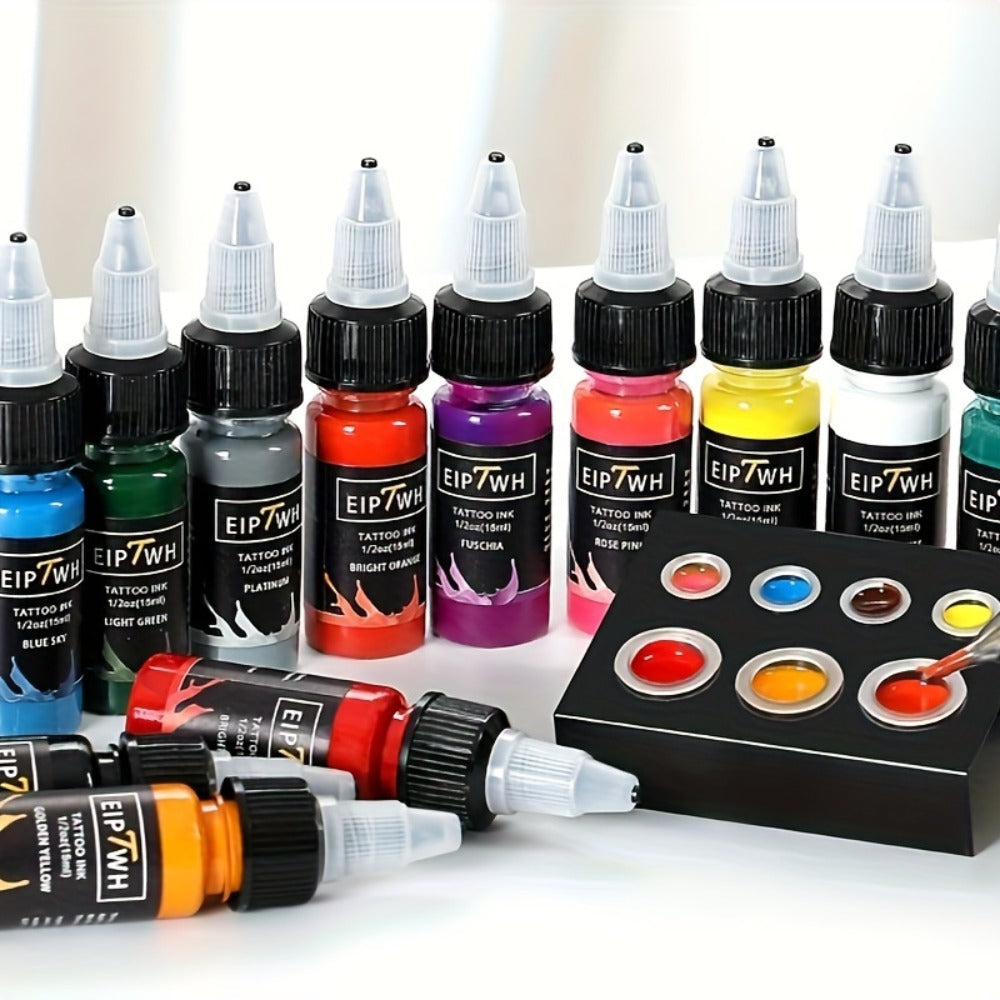 Tattoo Ink EIPTWH 14-Color Set with 15ml Bottles and One Complete Kit Configuration with Item-Specific Color, Capacity and Bo