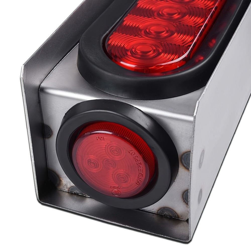 LED Trailer Tail Lights Kit – 6-Inch Oval Rear Lights with Metal Light Box & 2-Inch Amber Round Marker Lights — image 5