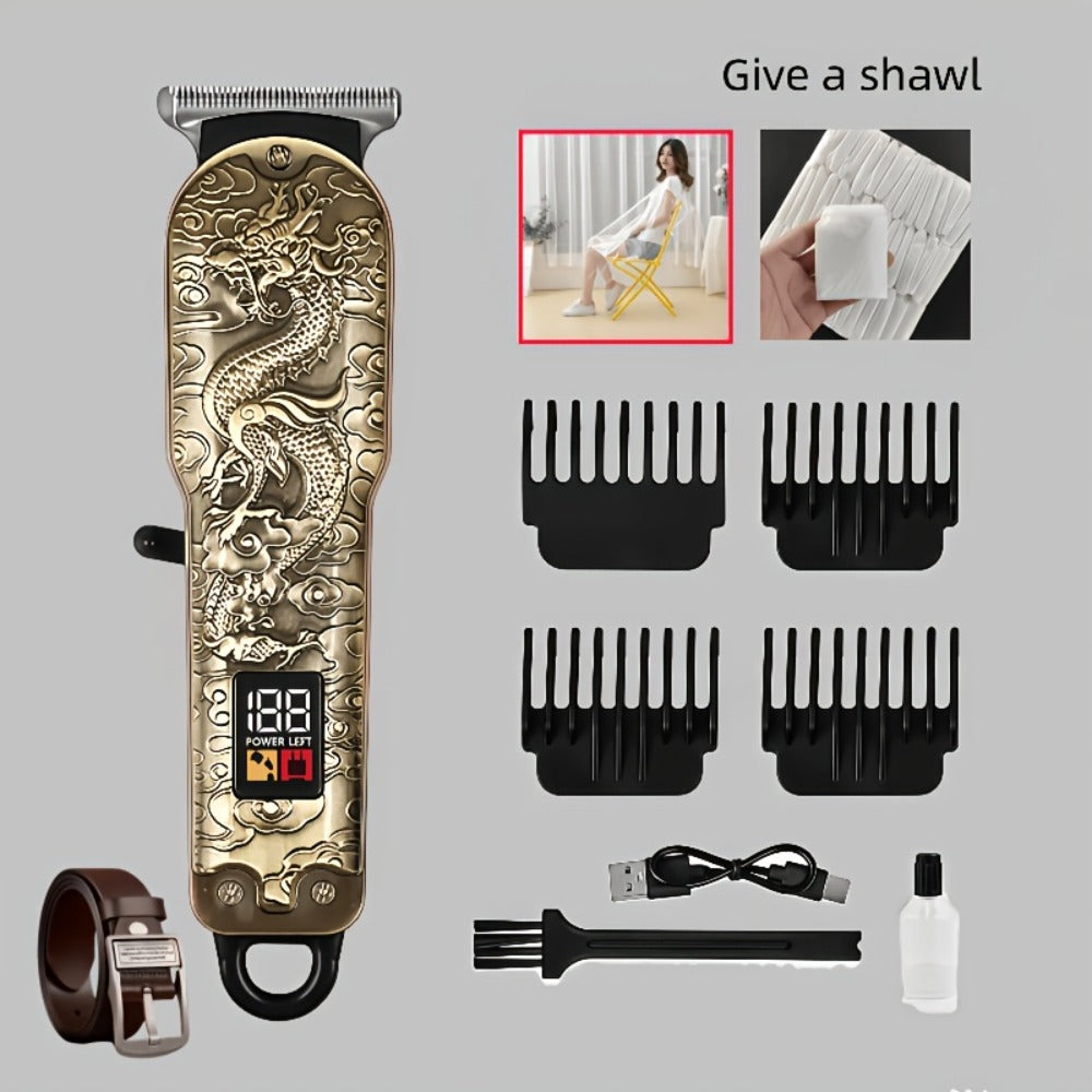 JH702 Hair Clipper Set with DC01 Fashion Belt, Digital Display, USB Charging and Two Engraved Design Options — image 13