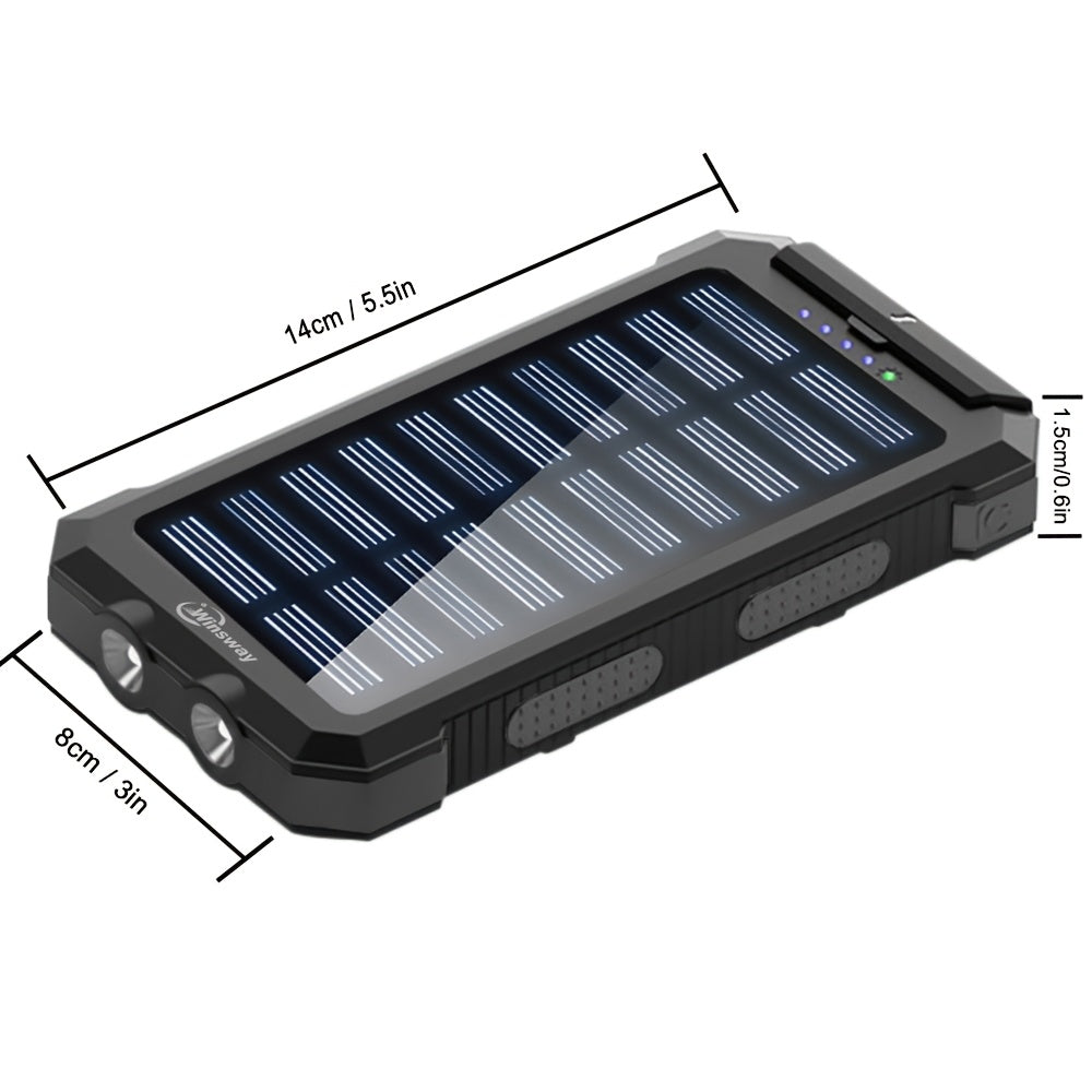 Winsway 10000mAh Portable Solar Panel Charger with 4 Dual USB Ports And Type-C/Micro USB Input Ports — image 1