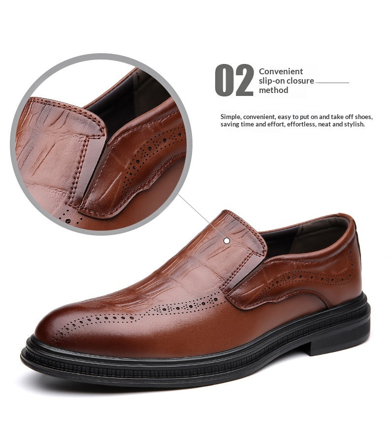 Mens Casual British-style Pointed Leather Shoes