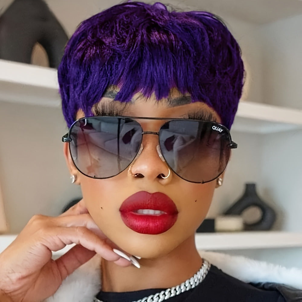 Synthetic Wig 4-Inch Wavy Pixie with Bangs in Eight Color Codes for Costume Styling with Item-Specific Color, Length, Texture