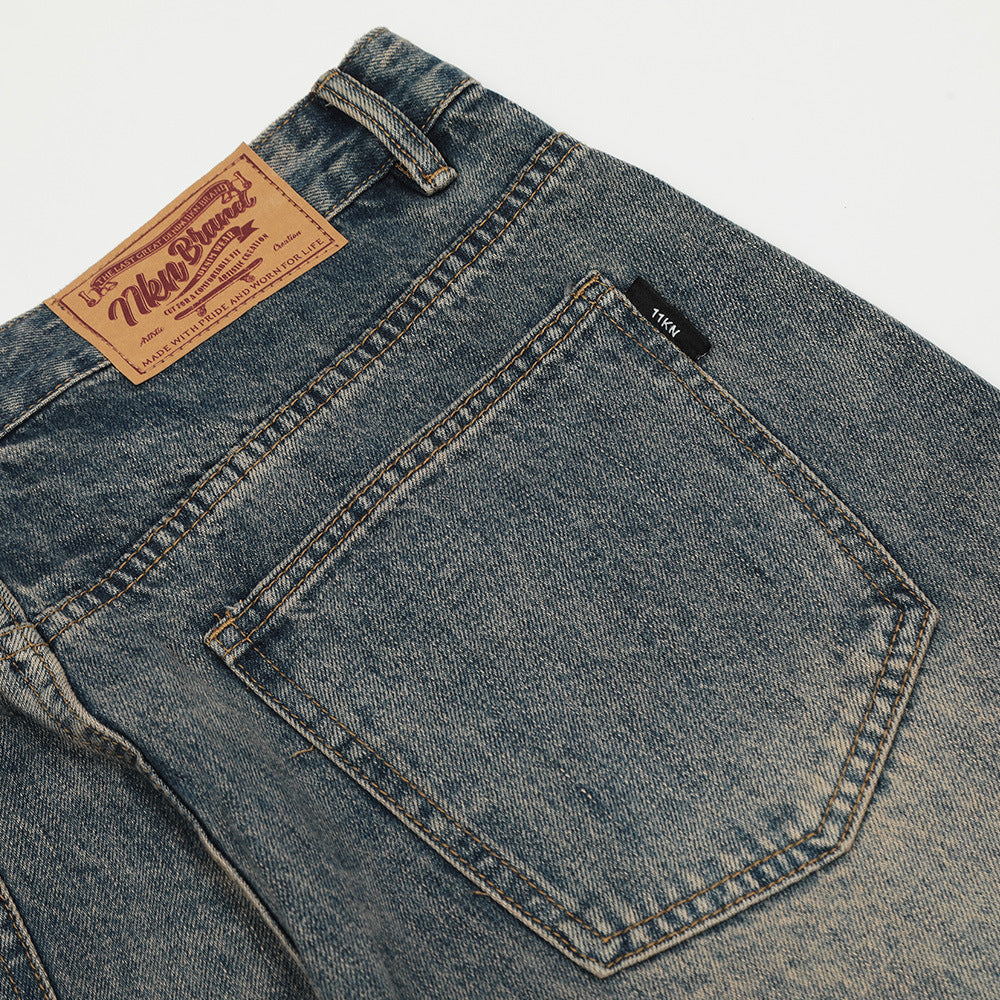 Fashion Personality Worn Jeans Men