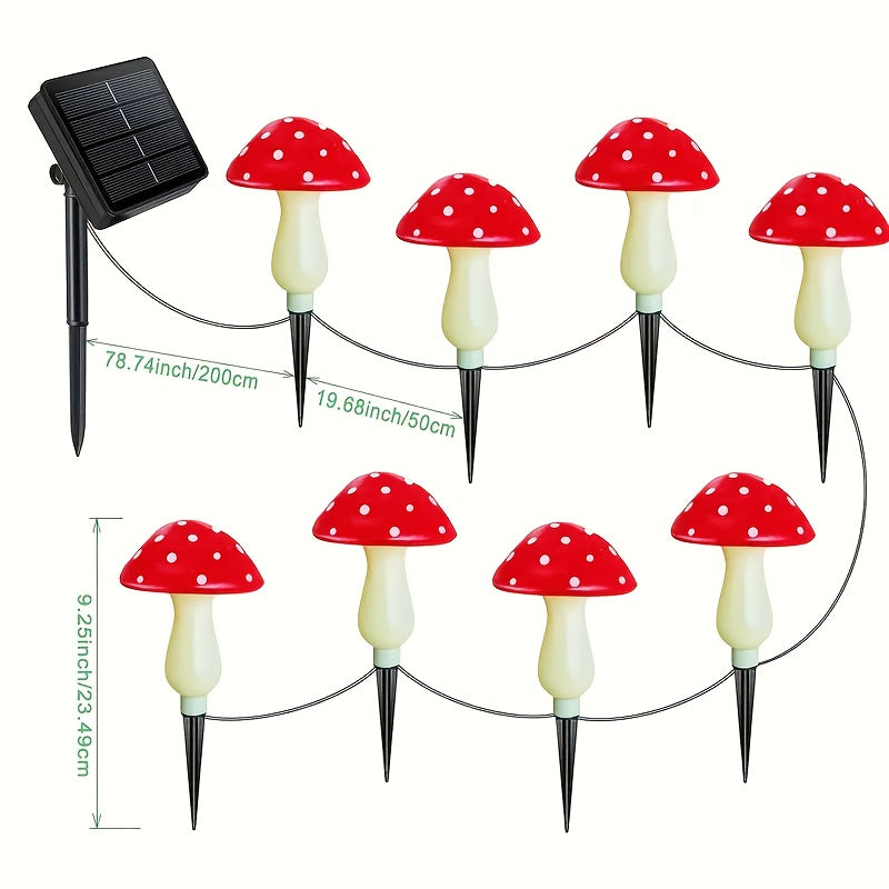 Solar Mushroom Garden Lights Outdoor 8 LED 8 Modes, for Garden, Pathway and Patio Lighting — image 3