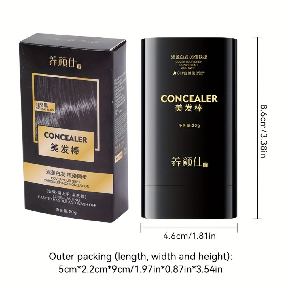Instant Gray Root Concealer Hair Color Stick – Waterproof Sweatproof Non-Clumping Long-Lasting Formula with Built-in Comb App