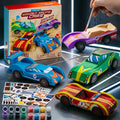 DIY Wooden Race Cars 4pcs Build & Paint Kit for Kids Ages 8+, 44 Pre-Cut Pieces 12 Colors Racing Stickers — image 13