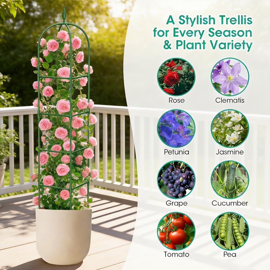 Plant Trellis 2 Pack 6ft Adjustable Rustproof Climbing Support Cage — image 4