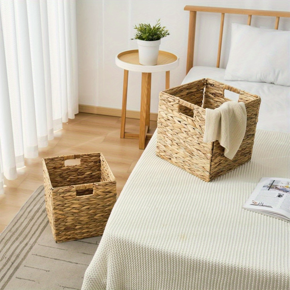 Water Hyacinth Storage Baskets with Seagrass and Paper Rope Options in 2- or 4-Pack Cube Sizes — image 11