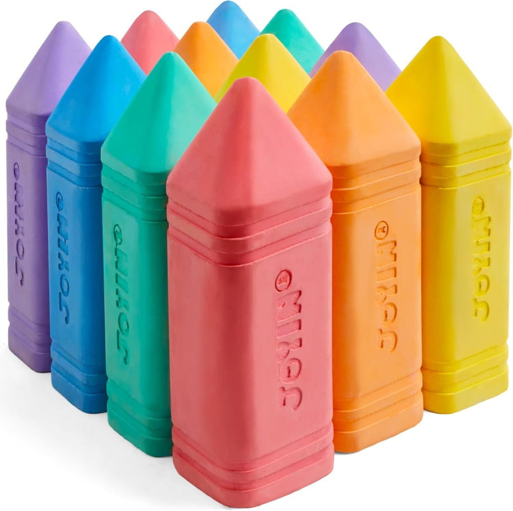 Jumbo Sidewalk Chalk 12 Pack 6 Colors Outdoor Chalk for Kids Toddlers Cone with the Listed Color, Size or Set Options for Eve
