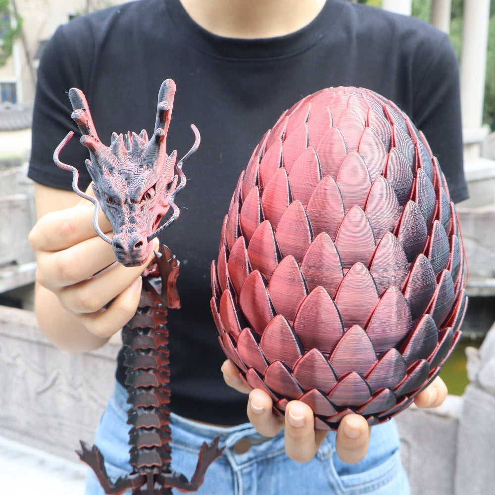Dragon Egg Gift Set 3D Printed, 7.09in Scaled Egg + 23.62in Large Dragon with the Listed Color, Size or Set Options for Every